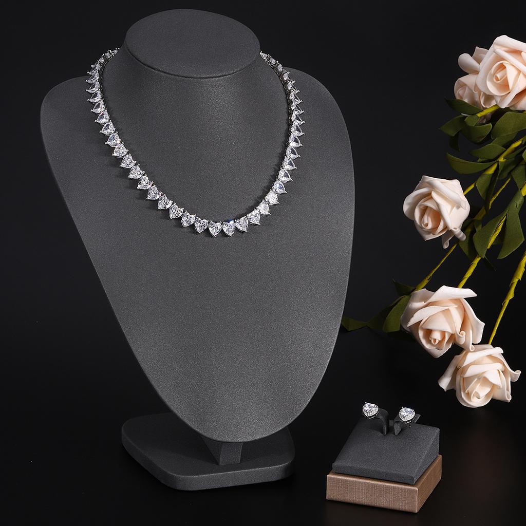 Ювелирные изделия в европейском и американском стиле, ожерелье с каплями воды из циркона, женственное свадебное платье, высококачественные свадебные украшения, комплект сережек-гвоздиков