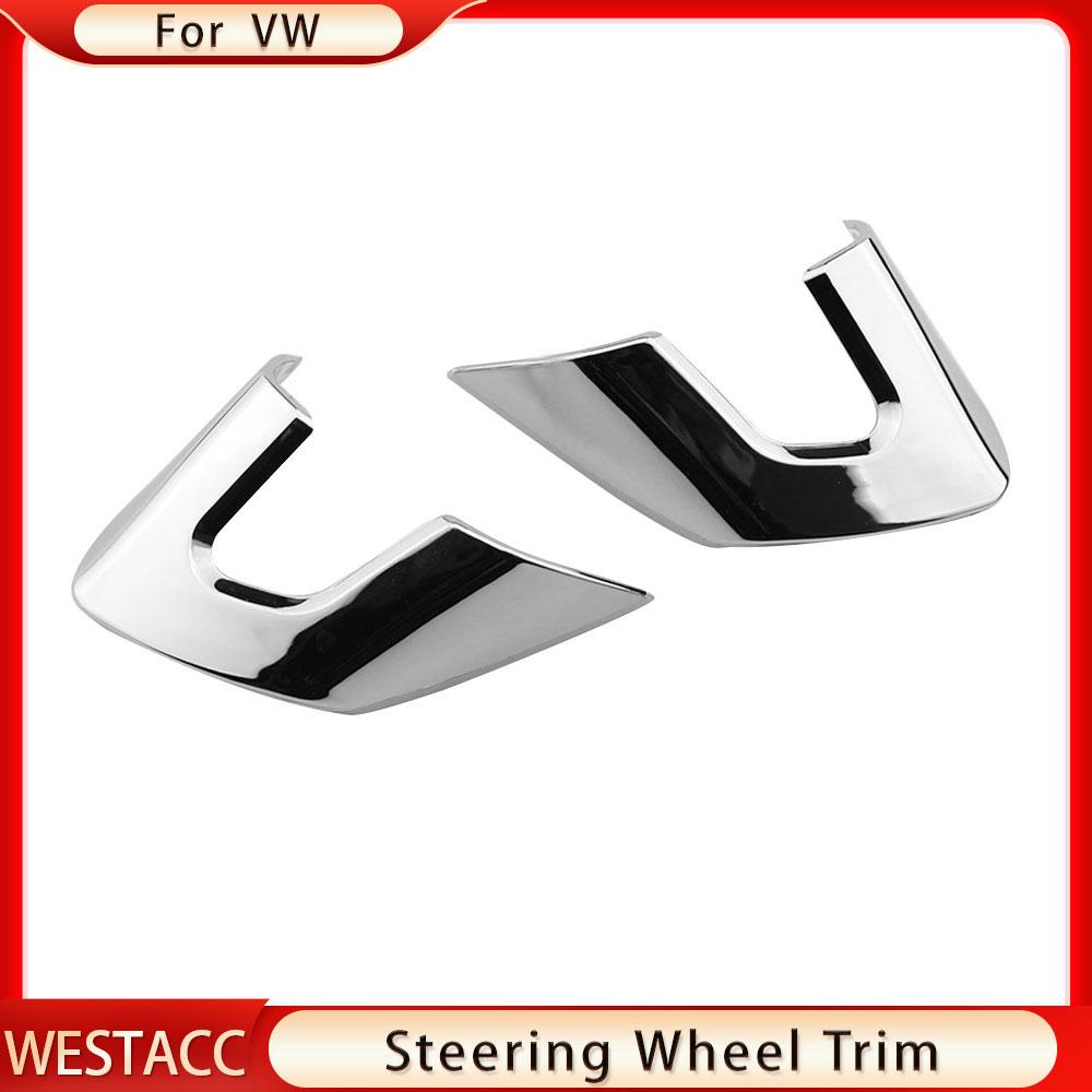 ABS хромированная крышка рулевого колеса автомобиля, декоративная наклейка, накладка для Volkswagen VW GOLF 6 MK6 JETTA MK5 MK6 POLO Bora