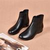 2024 новые мягкие кожаные круглые короткие ботинки женские ретро ботильоны весна-осень одинарные ботинки зимние бархатные плоские ботинки для мам из хлопка sh