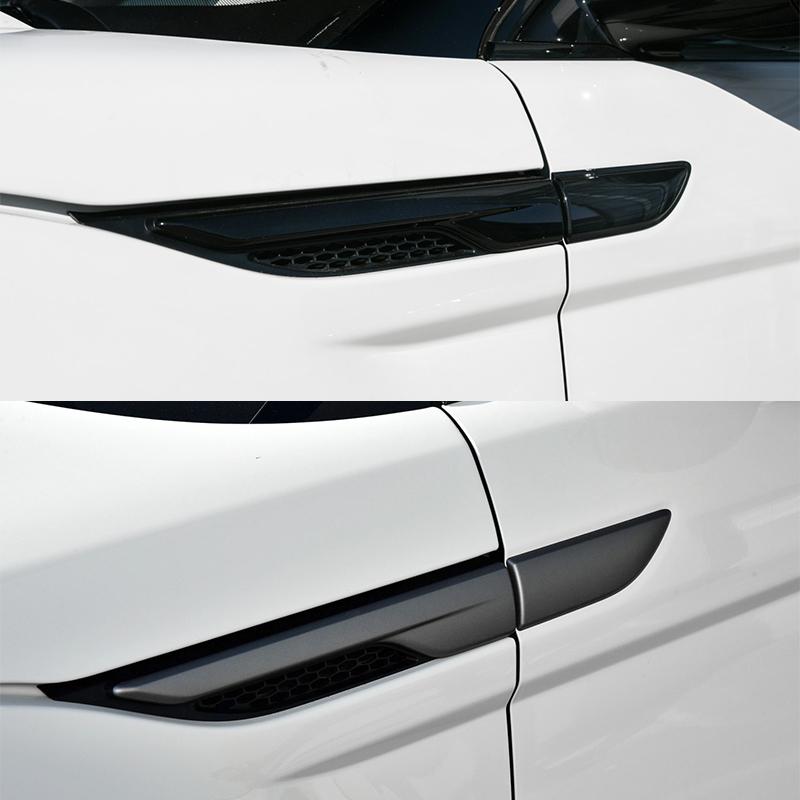4PCS Front Door Fender Side Grille Leaf Plate Air Outlet Molding Trim Cover Strip For Land Rover Range Rover Evoque 2011-2019