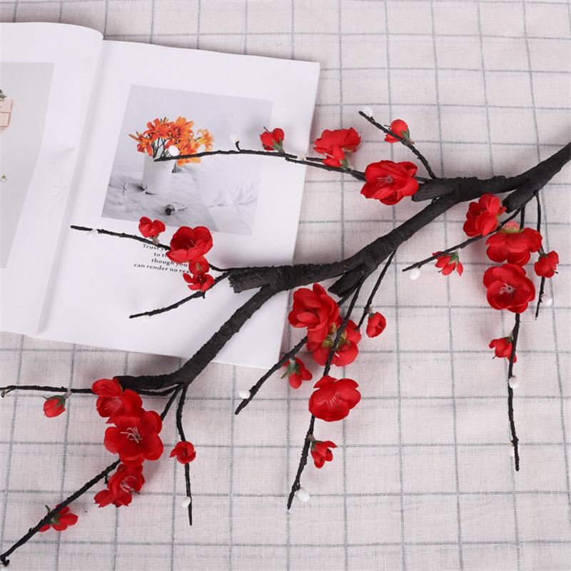 96 см в длину искусственный 4-х столбчатый цветок сливы для гостиничной спальни шелковый цветок гостиная цветочное украшение для входа имитация воскового цветка сливы