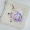 Beads Black Wing Cross Charms Mini Headset Creative Cellphone Decoration Bag Pendant Hanging Lanyard Keychain Gift For Girls