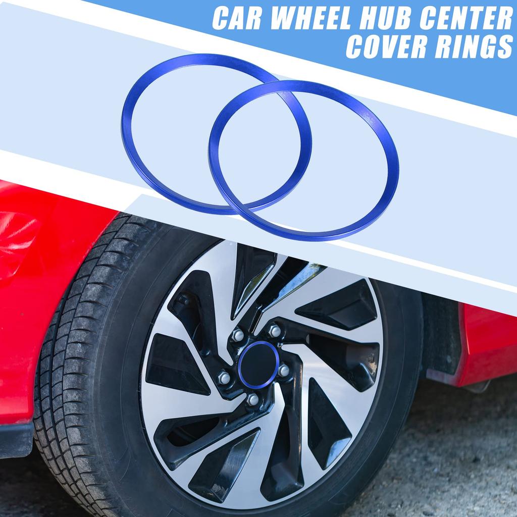 A ABSOPRO Wheel Hub Center Covering Decoration Trim for Hon Da Civic 2016-2021 Blue Set of 4