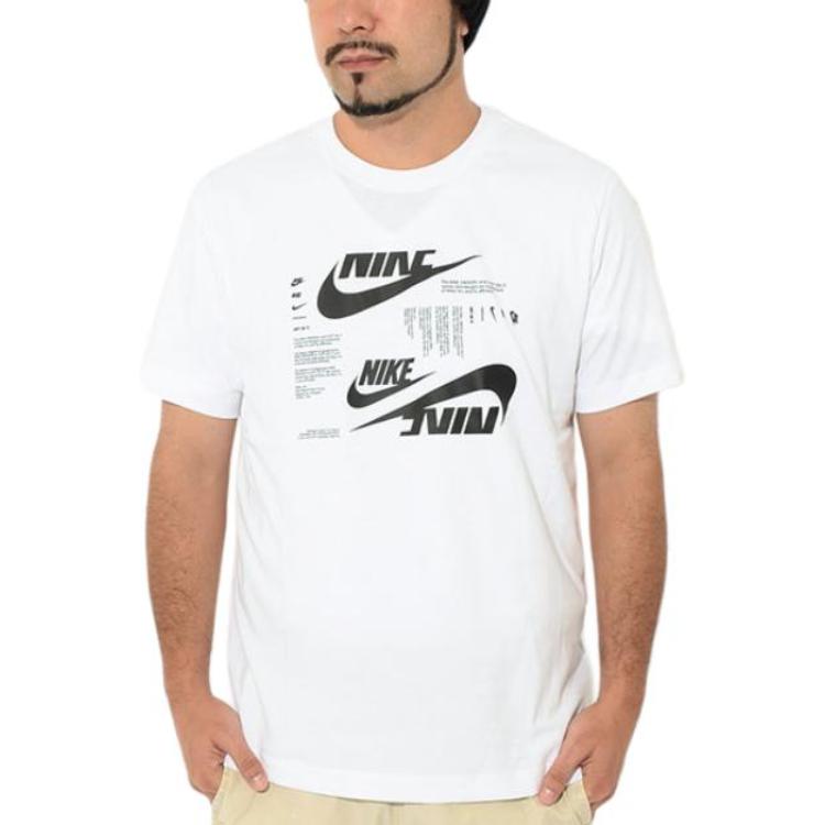 Nike T Shirts Men's White Crew Neck Moderate Straight Fit DR7816-100