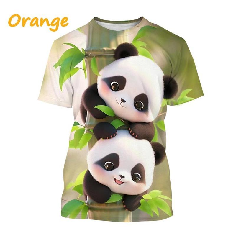 Летние футболки унисекс с круглым вырезом и 3D принтом мультяшного животного панды, модные повседневные футболки с коротким рукавом для мужчин и женщин