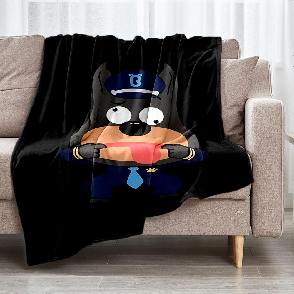 Sheriff Labrador Theme Printed Blanket - Perfect for Couch, Bed, Travel & Outdoor Use | Machine Washable, Cozy & Durable.