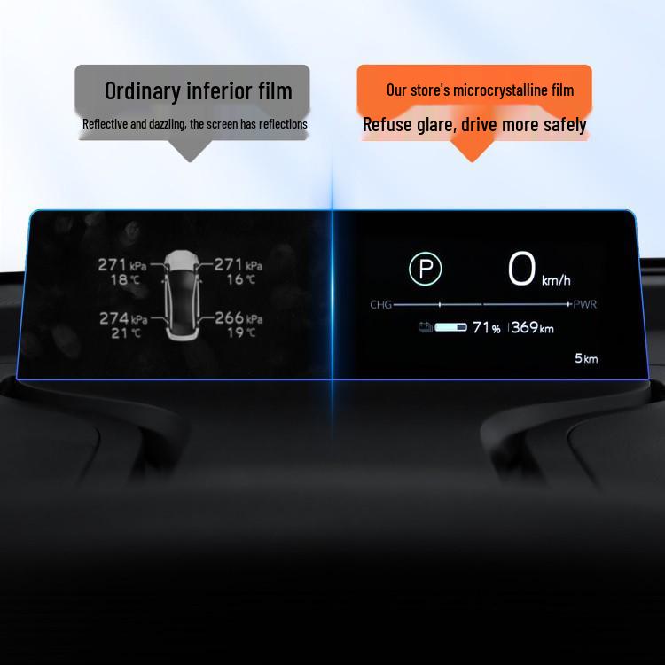 Tempered Glass Protector for Toyota BZ3 23-24 Screens: Console, Navigation, Dashboard, Interior Display.