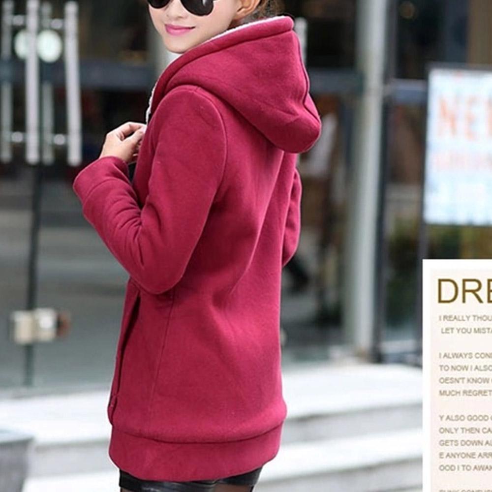 Женская мода повседневная утолщенная теплая толстовка с капюшоном, твердое пальто, верхняя одежда, куртка
