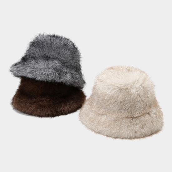 Зимняя шапка-ведро однотонная утолщенная мягкая плюшевая теплая