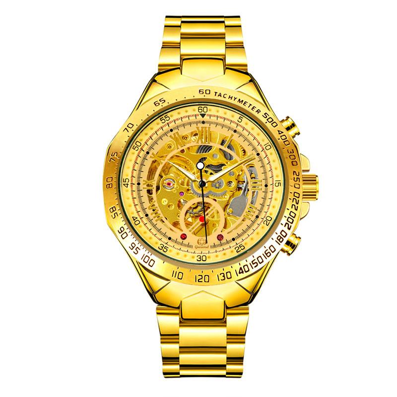 Топ Новые Модные Деловые Механические Мужские Часы Скелетоны Автоматические Мужские Механические Водонепроницаемые Часы
