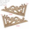 1Pc Unique Natural Floral Wood Carved Wooden Figurines Crafts Corner Appliques Frame Wall Door Furniture Woodcarving Decorative