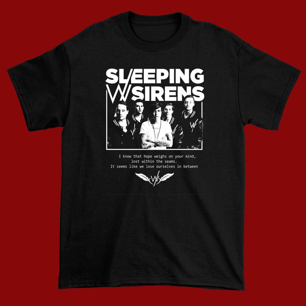 НОВАЯ Черная хлопковая футболка Sleeping With Sirens S5XL AD799 Унисекс футболка