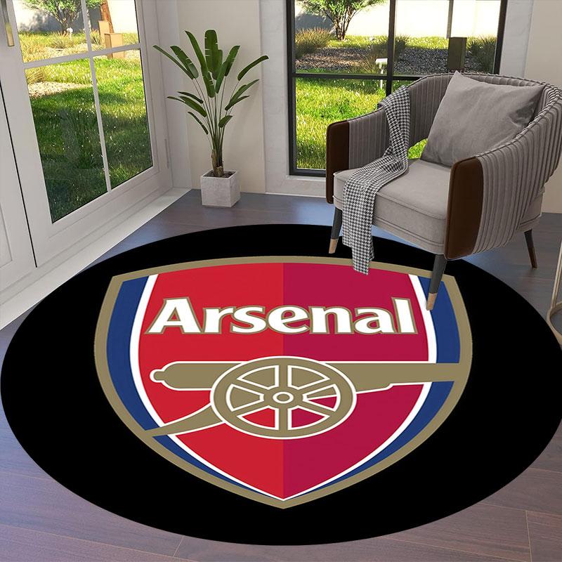 Arsenal F Round Area Rug,Carpet Rug for Living Room Bedroom Sofa Playroom Decor,Non-slip Floor Mat