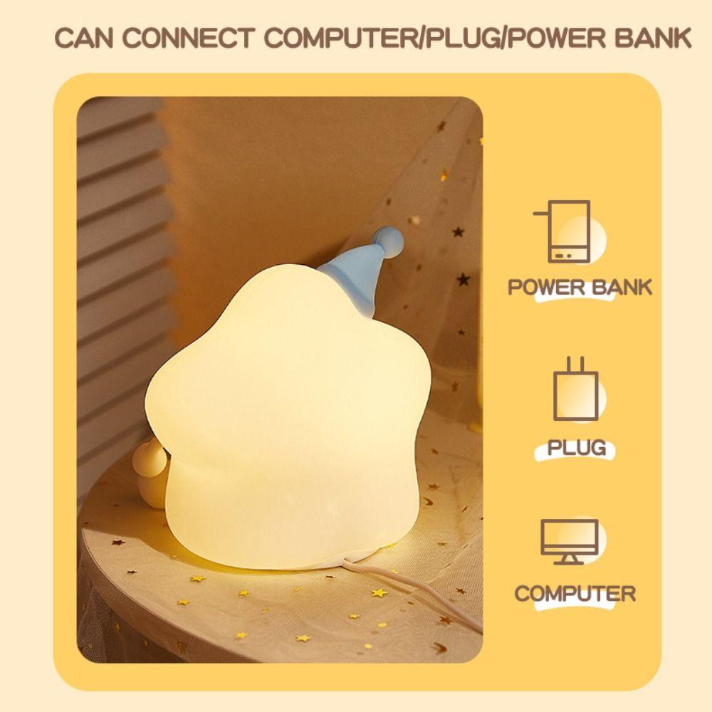Soft Silicone Sleeping Lamp Colorful Light Bedside Light Cute Touch Table Lamp Kids Room
