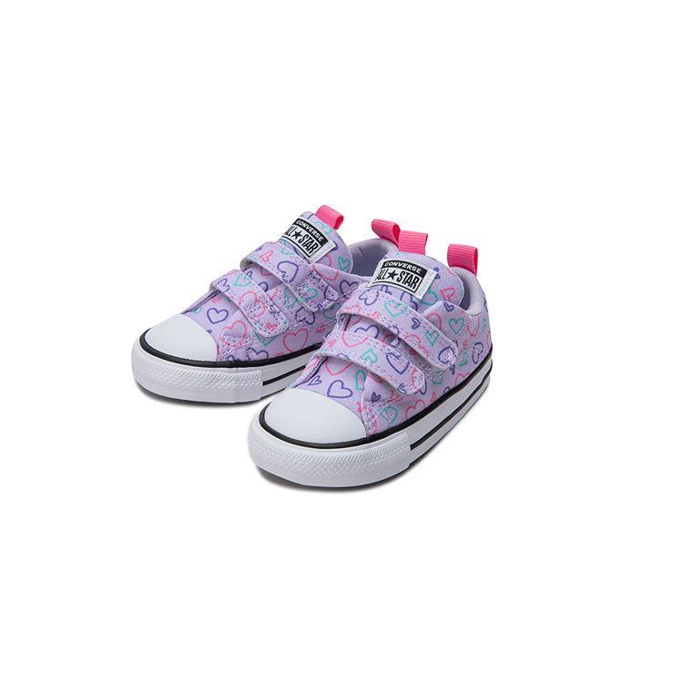 Converse Кроссовки Chuck Taylor All Star EasyOn Low TD Hearts для малышей, фиолетовые, паровые, фиолетовые, упс, розовые, A08382C