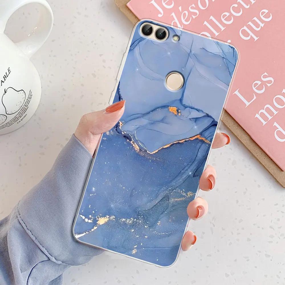Для Huawei P Smart Чехол Cover FIG-LX1 PSmart 2018 Стильная Девушка Мраморный Силиконовый Прозрачный Чехол для Телефона Для Huawei PSmart 2018 Бампер Coque