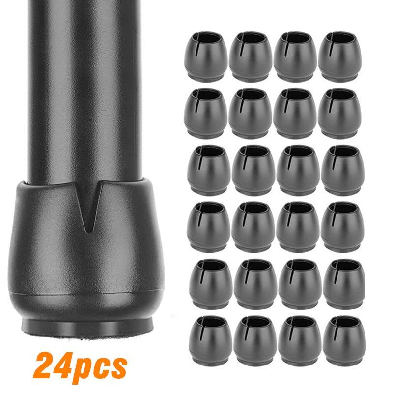 16/24Pcs Silicone Table Chair Leg Mat with Felt Non-slip Floor Desk Rubber Feet Pad Protection Bottom Cover Cap Woodfloor Protector