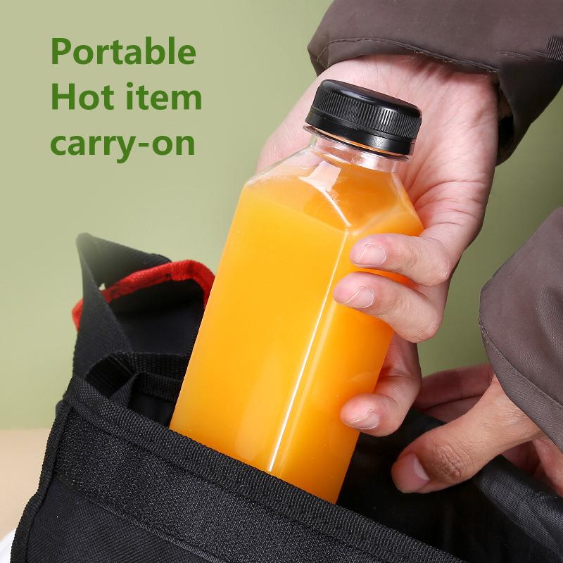 Пустые пластиковые квадратные бутылки для сока с крышками Бутылки для воды Прозрачные контейнеры для напитков с крышками Бутылка для джема из-под молока