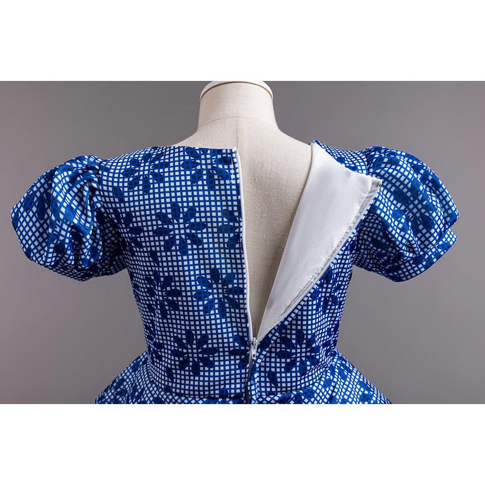 Children's Princess Dresses Thousand Birdie Patchwork Mesh Puffy Long Bubble Sleeve Girls' Stage Performance Dresses Girl's Favourite Dress