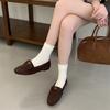 2025 осень новые ретро лоферы с камелией на одной педали женские в стиле old money на мягкой подошве туфли Doudou неглубокие одинарные туфли