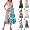 Women's Summer Spring Casual Floral Sundress Sleeveless Beach Vacation Flowy Boho Tank Midi Dresses
