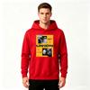 Men's Graphic Print Pullover Hoodie, Casual Yellow Union Theme Long Sleeve Hooded Sweatshirt for Daily Wear