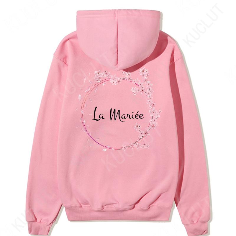 Fashion Team Bride Pullover Hoodies French Woman Bridal Wedding Hoody Outerwears Bachelorette Hen Party EVJF Hooded Sweatshirts