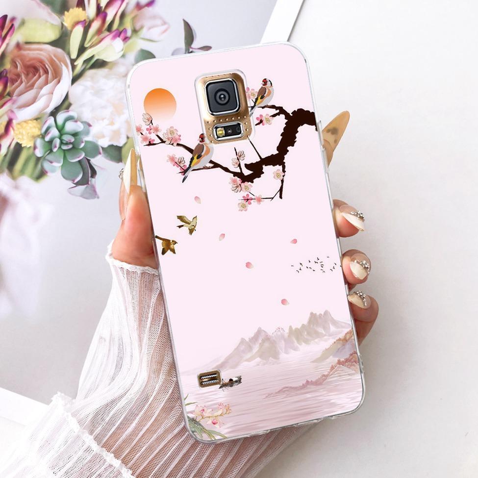 Transparent For Samsung S5 Case Fashion Butterfly Cute Cat Funny Painted Cover For Samsung Galaxy S5 SM-G900F SM-G900M Casing