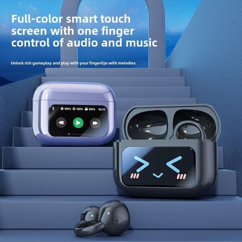 Wireless Bluetooth Headphones High-end Sound Quality with Screen Sports Clip Ear Long Wear Painless