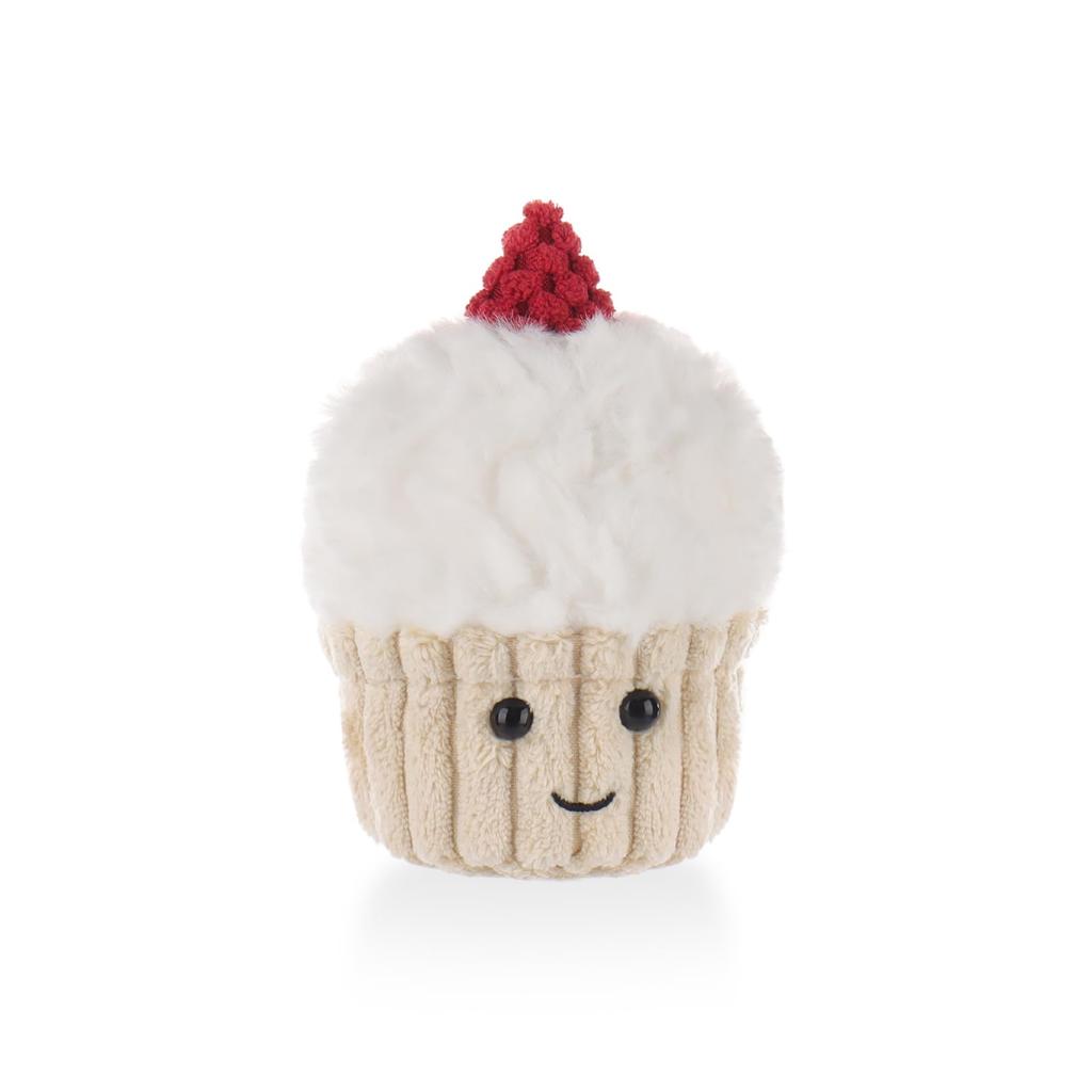Apricot Lamb Cupcake Plush Toy for Kids, Soft and Cute Fluffy Cupcake for Girls and Boys, 12cm