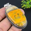 Bumblebee Jasper Gemstone 925 Sterling Silver Jewelry Pendant 2.52" a9L07