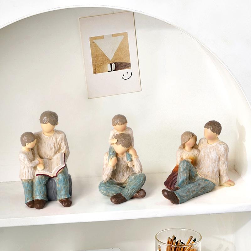 Home Decoration Accessories Family Member Statue Figurines Lovers Sculpture Home Decor