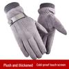 Мужские зимние замшевые перчатки: Теплые, на флисовой подкладке, ветрозащитные, совместимые с сенсорным экраном для вождения и езды на велосипеде