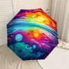 Разноцветный зонт с рисунком Галактики: Автоматическое открытие и закрытие, Защита от непогоды, Легкий и прочный аксессуар для путешествий 129
