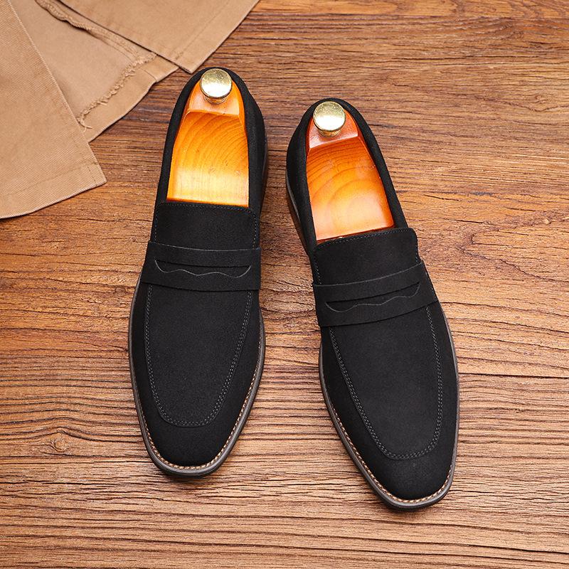Модные мужские классические ретро пенни-лоферы мокасины коровья замша модные мужские кожаные повседневные туфли мужские уличные туфли для вождения слипоны на плоской подошве