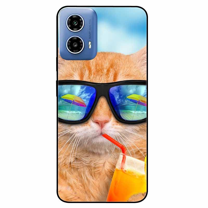 For Moto G34 5G Case G 24 Soft Silicone Fashion Animals TPU Bumper for Motorola Moto G24 G04 Painted Phone Covers Luxury Capa