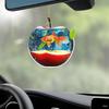 Apple Fish Tank 2D Hanging Ornament Keyring Pendant Multifunctional Car Rear View Mirror