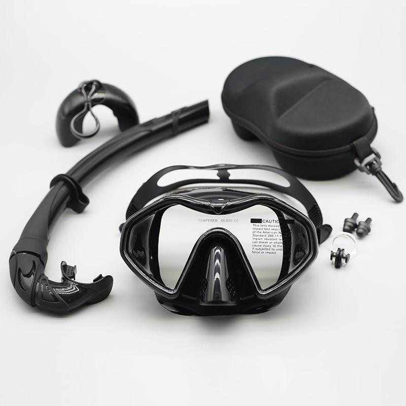 Профессиональный силиконовый водонепроницаемый и антизапотевающий комплект для подводного плавания для взрослых с большим зеркалом для погружения с мокрой горловиной
