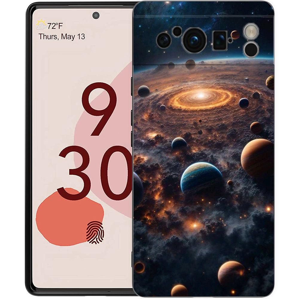 Чехол для телефона Google Pixel 9 8 8A 7 7A 6 Pro XL 6A 5G Черный Мягкий Ударопрочный Задняя крышка ТПУ Оболочка Земля Звезды Космос