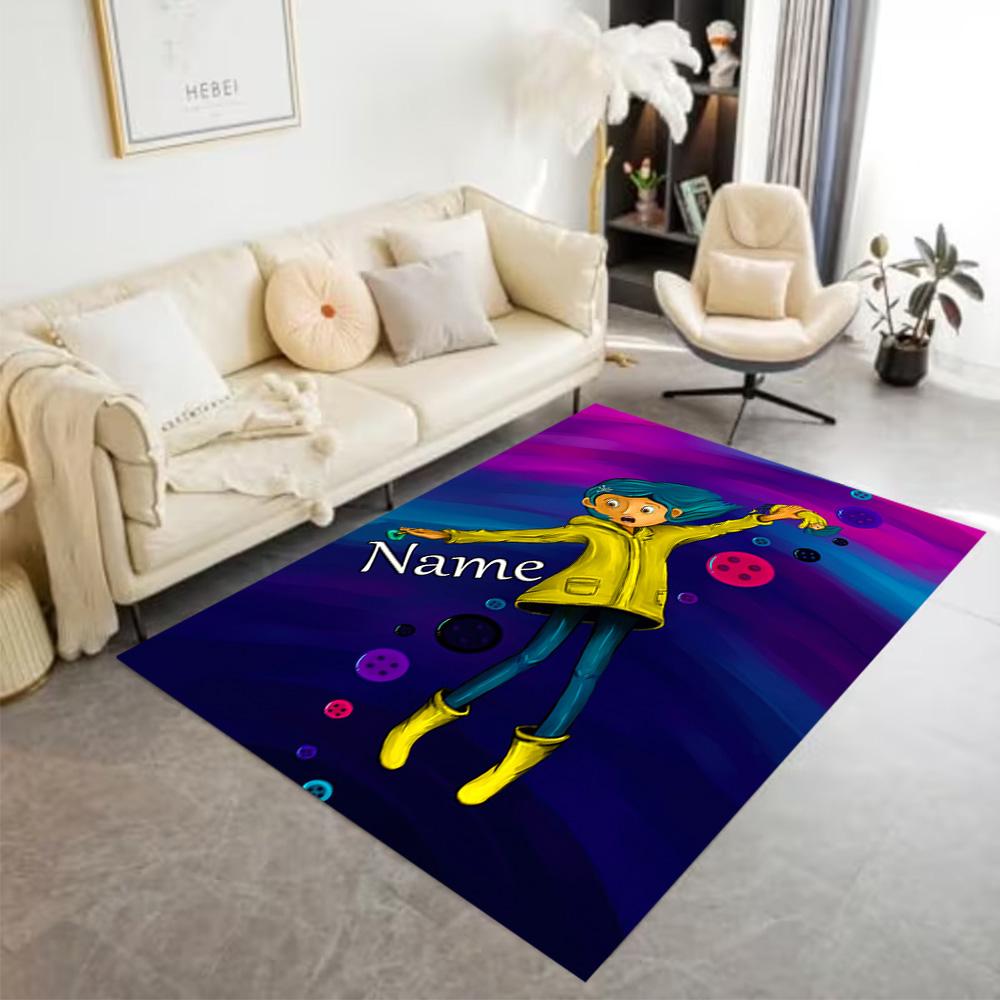 Raincoat Adventure Personalized Name Area Rug Perfect for Foyer Outdoor Dormitory Dining Room Anti-slip Rug Decorate Offices