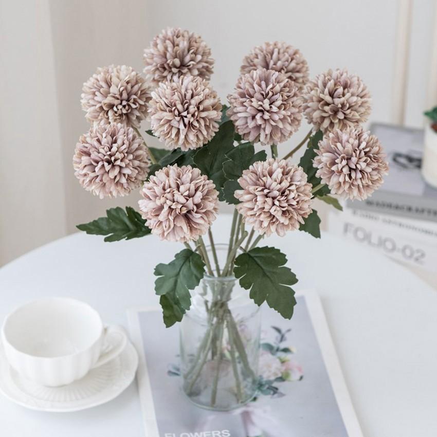 1/3pcs Artificial Flowers Silk Ball Chrysanthemum Wedding Bridal Bouquet Home Room Outdoors garden Yard Festival Decor Access