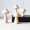 Wooden Mushroom Natural Unfinished Mushroom DIY Crafts Painting Peg Dolls Ornament Handmade Kids Toy Decoration Christmas Gift CDN