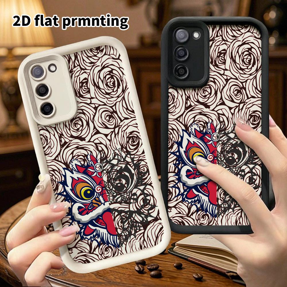 Phone case: 2D flat Samsung Galaxy A34 A35 M05 M06 S20 S22 S21 FE Plus 5G protective case, color-block design, Christmas and Halloween gift