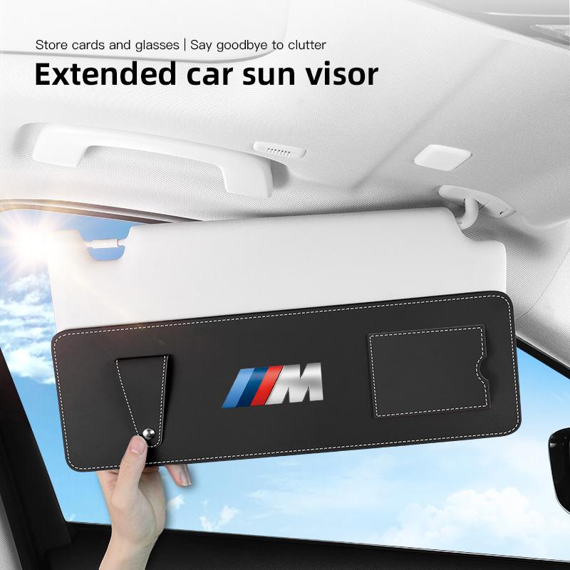 Car Sun Visor Extender Multifunctional Interior Storage Organizer Auto Accessories For BMW E90 G80 M3 G30 M5 F82 F83 F20 F21 G42 W111
