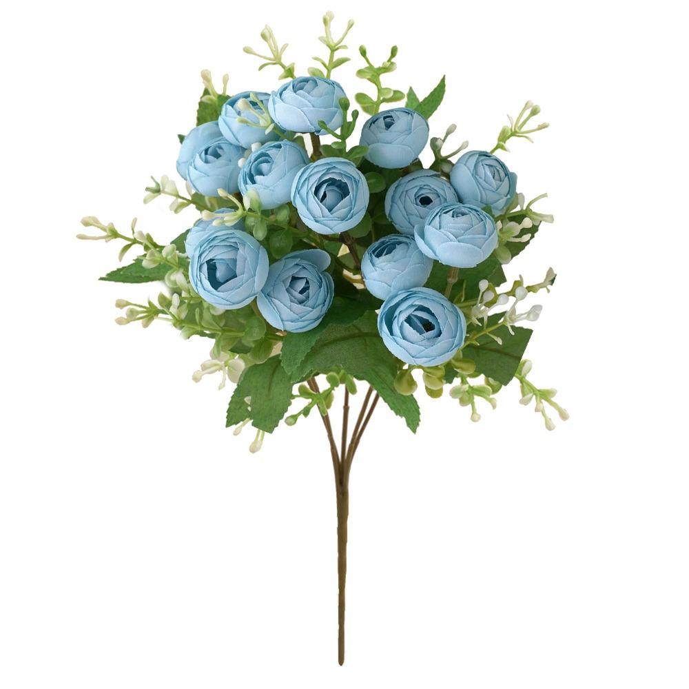15 Heads Tea Rose Artificial Flower Multicolor Faux Flower Simulation Rose Flower Home Decoration