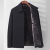 Men's Velvet Thickened Lapel Jacket for Middle-aged and Elderly - Autumn/Winter Wear