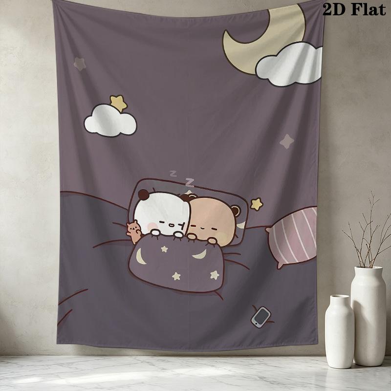 Bubu Dudu Wall Tapestry Aesthetic Wall Hanging Printed Fabric Blanket Decorative Tapestries For Bedroom Living Room Home Decor