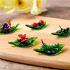 F26C Art Glass Insect Miniature Animals Collection Glass Green Leaf Ladybugs Ants Figurine Tabletop Ornament Home Office Decors