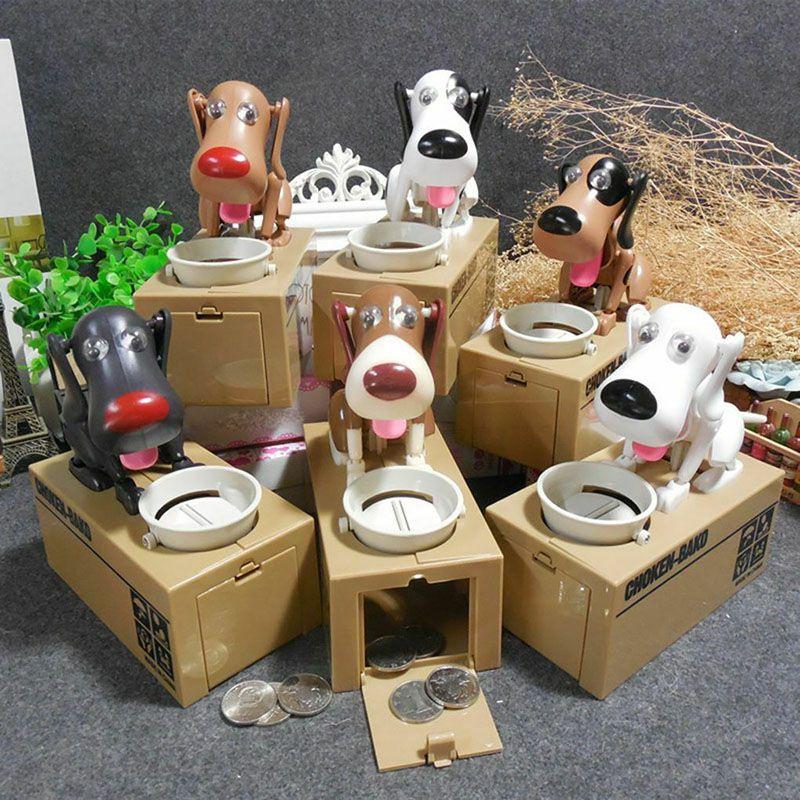 Очаровательная копилка в виде щенка с забавным автоматическим действием поедания для детей