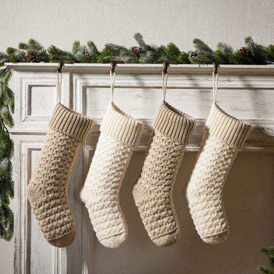 Christmas Stockings 18 Inches Large Knitted Xmas Stocking Fireplace Hanging Decoration for Holiday Home Party Decor